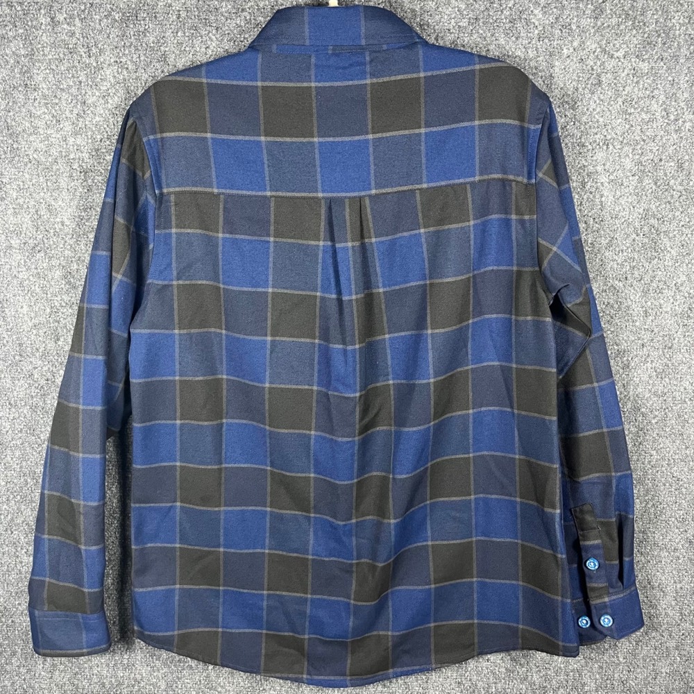 Dixxon Flannel Company Maddo Shirt Womens L Blue Black Plaid D-Tech Snap - Picture 3 of 10